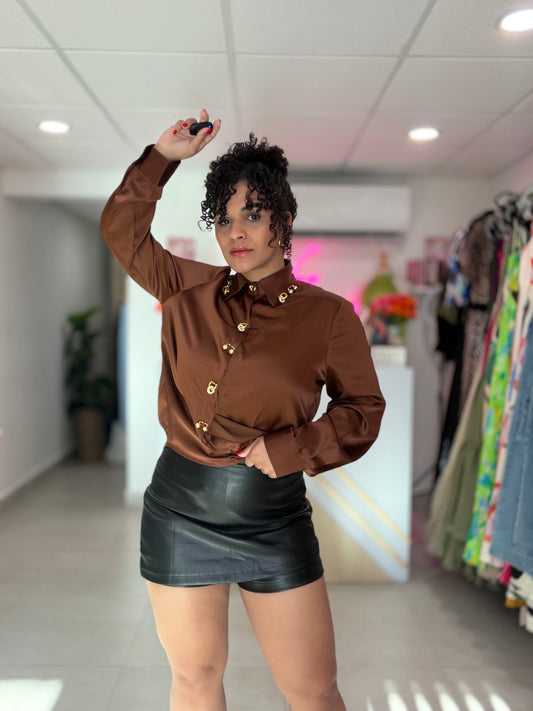 Black Leather Short Skirt