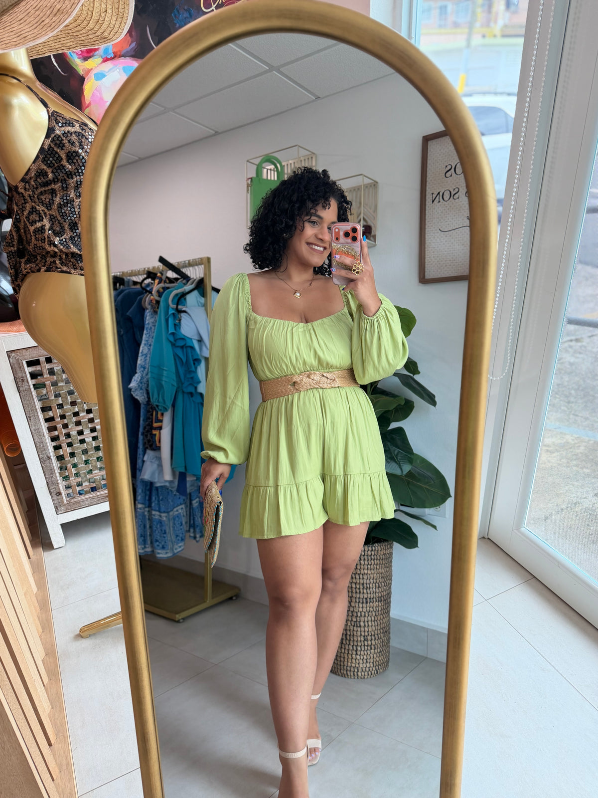 Green Long Sleve Romper