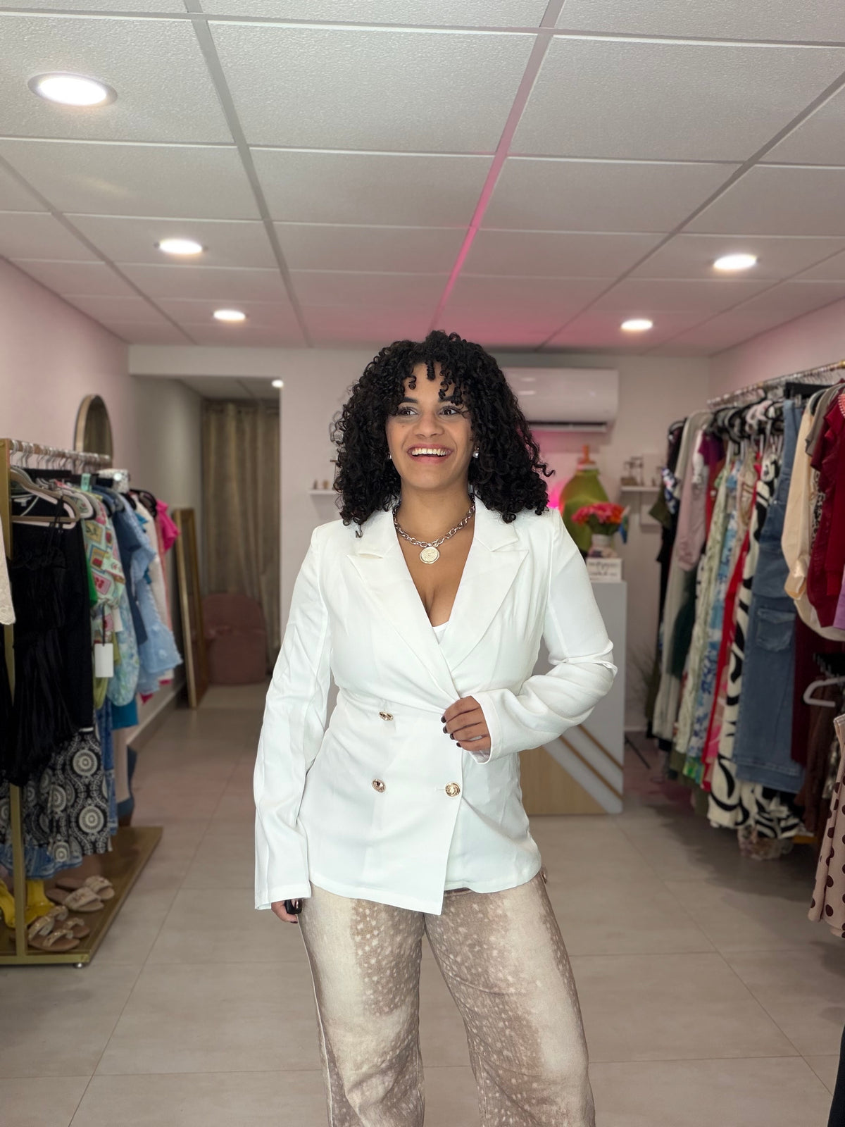 White Bow Blazer