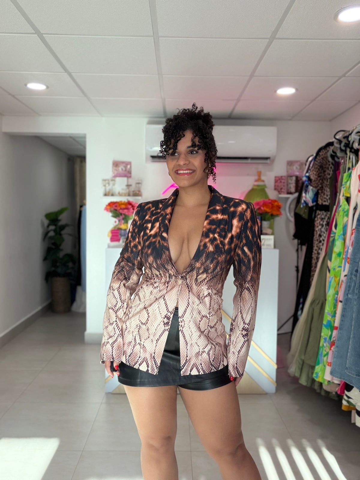 Animal Print Blazer