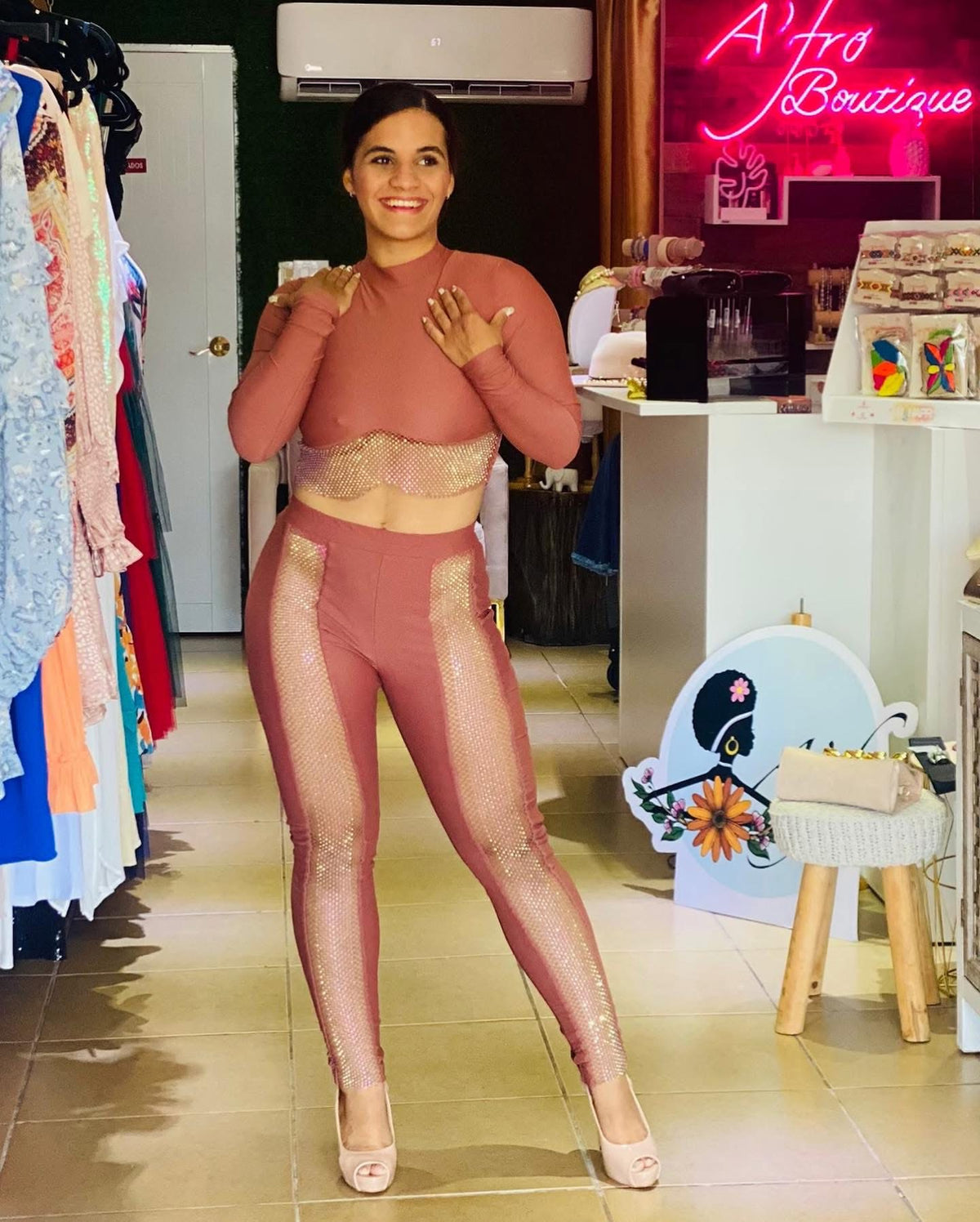 Nude glitter Set
