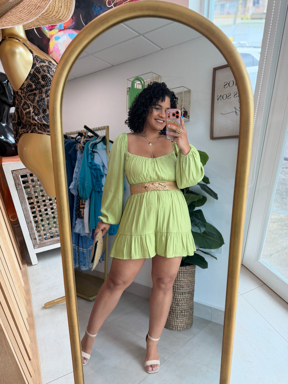 Green Long Sleve Romper