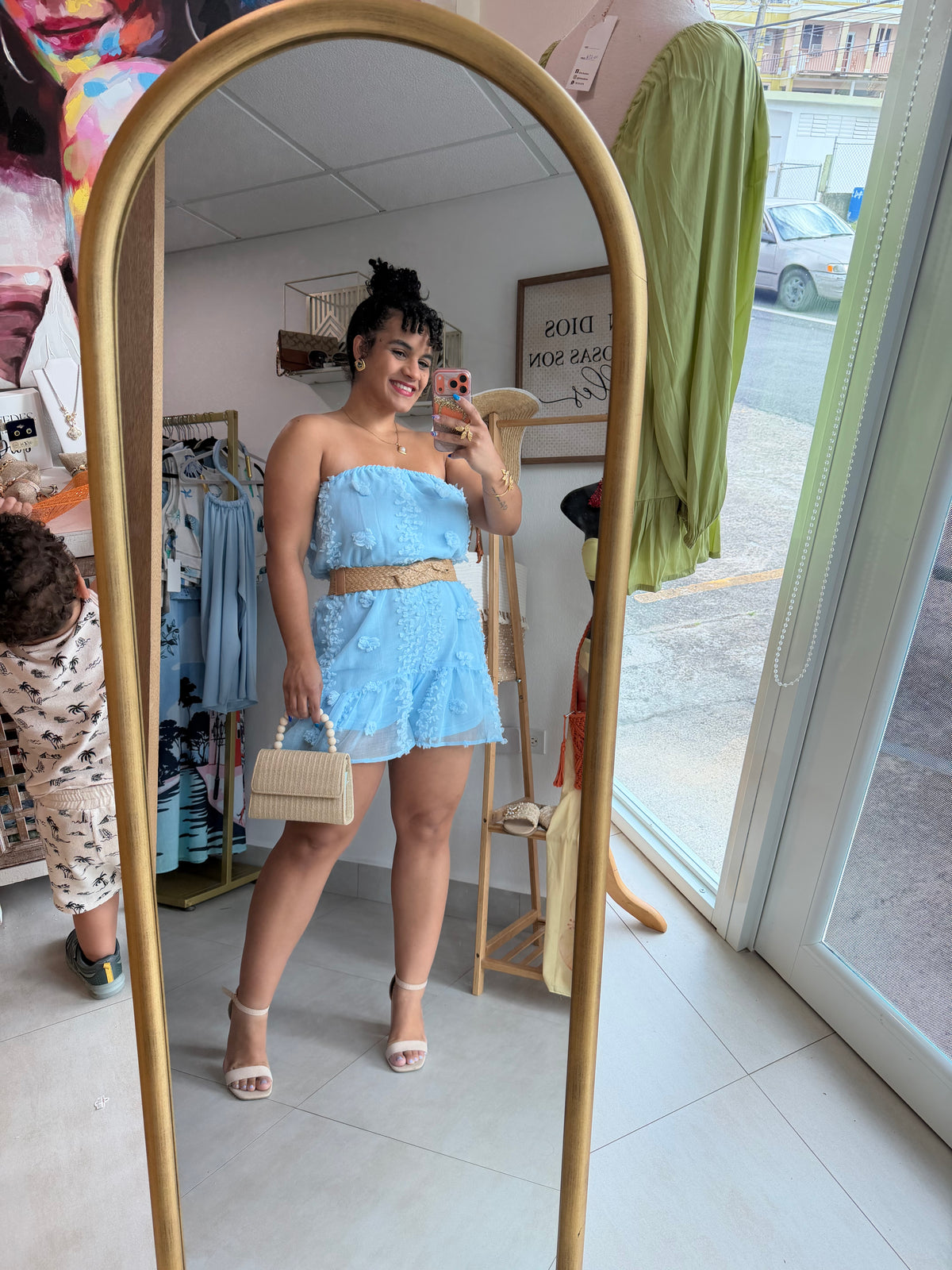 Blue Flower Romper