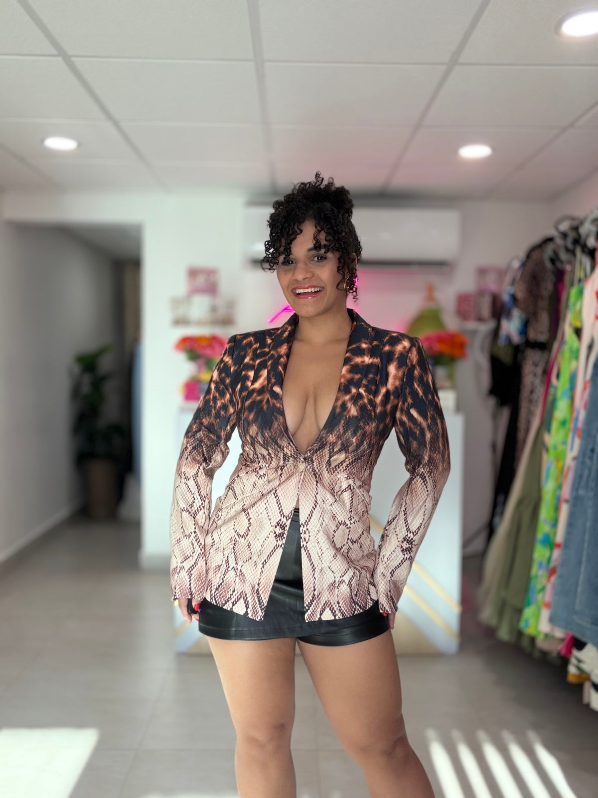 Animal Print Blazer