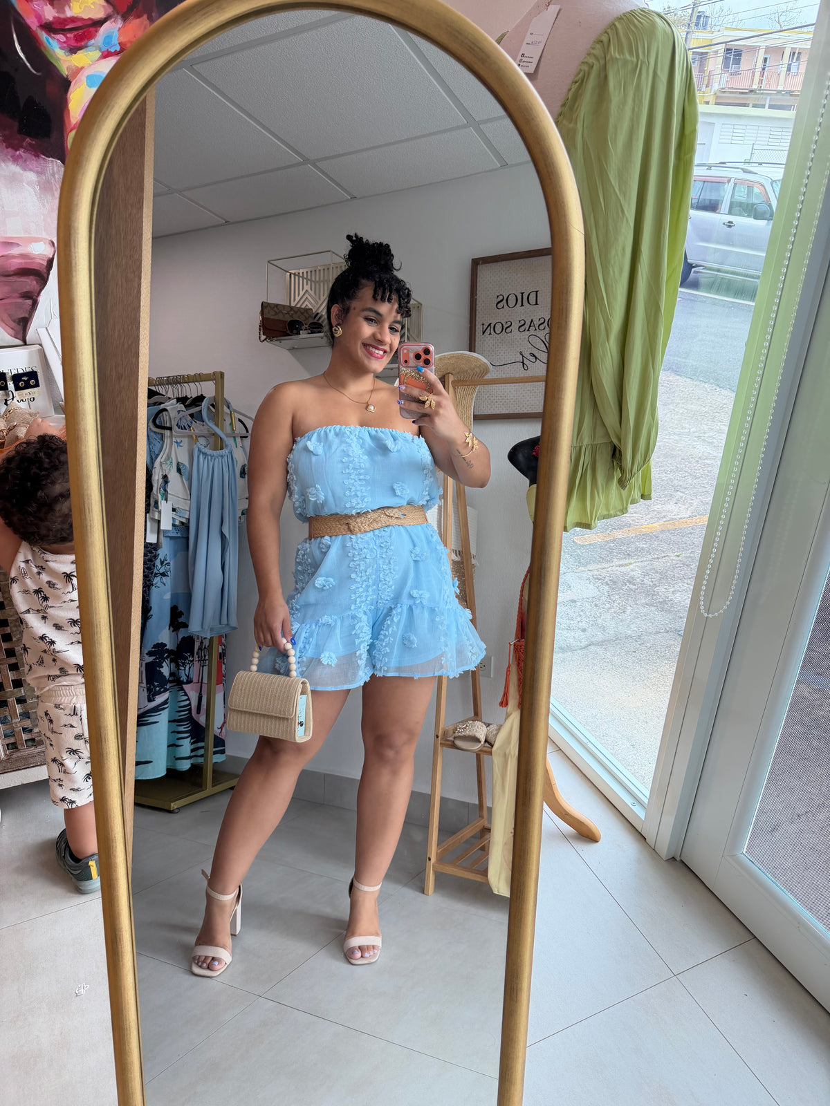 Blue Flower Romper