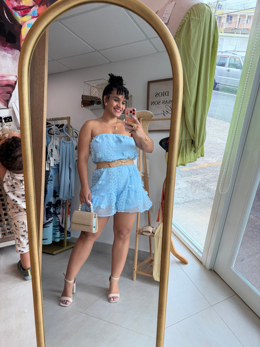 Blue Flower Romper