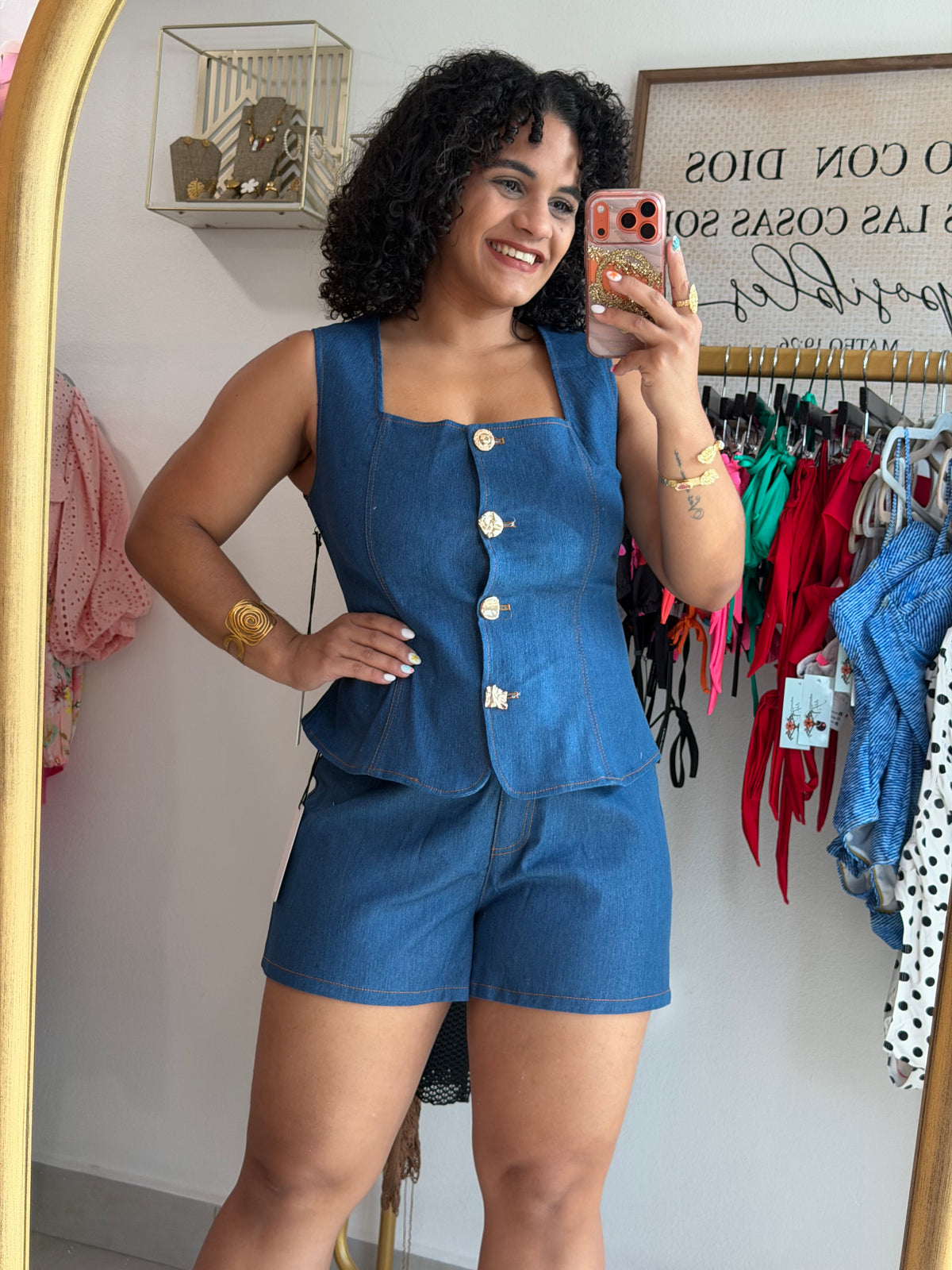 Denim Vest Set