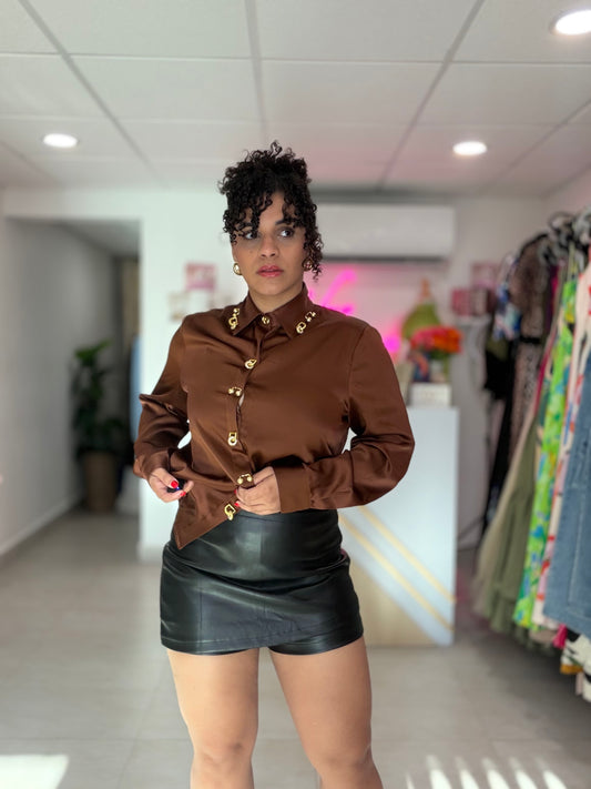 Black Leather Short Skirt