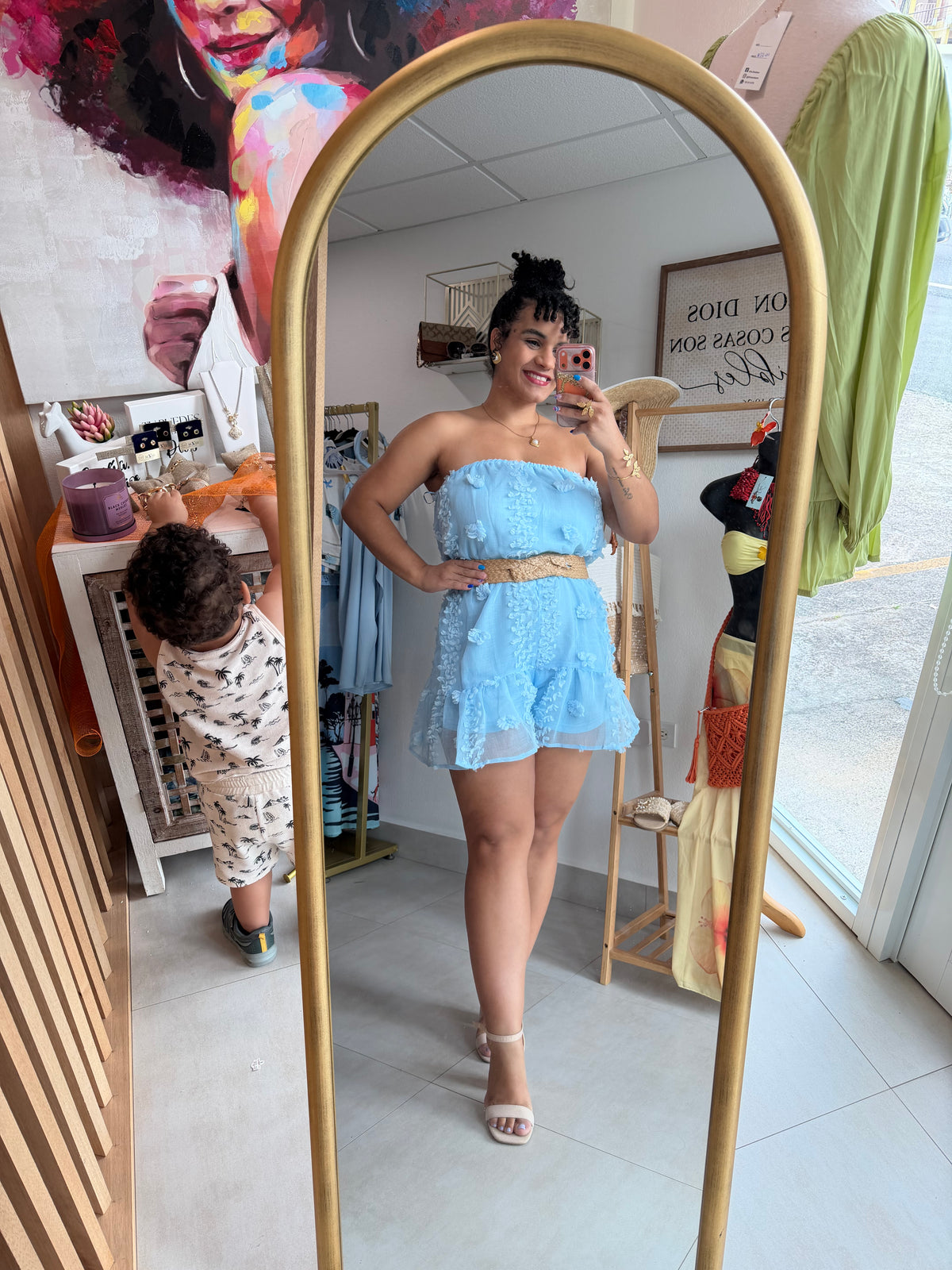 Blue Flower Romper