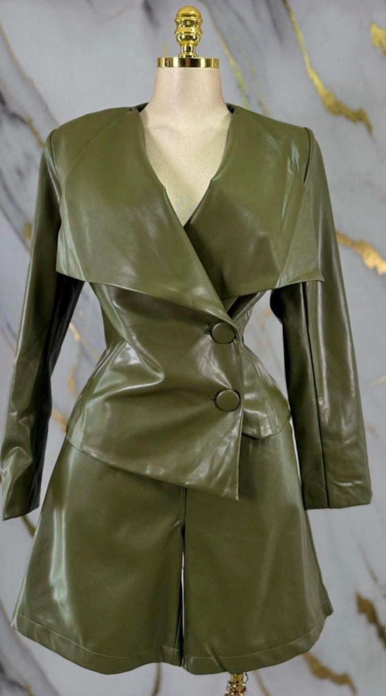 Olive Leather Set