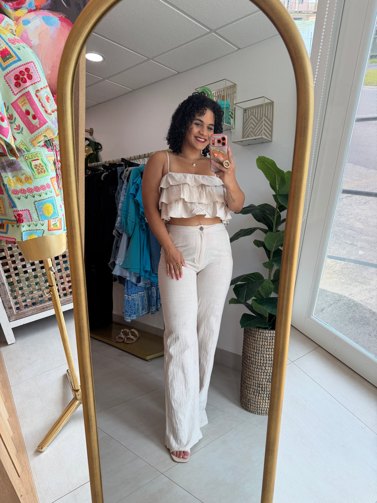Set Crema en Hilo