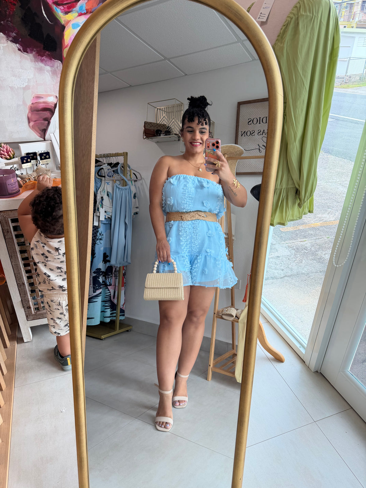 Blue Flower Romper
