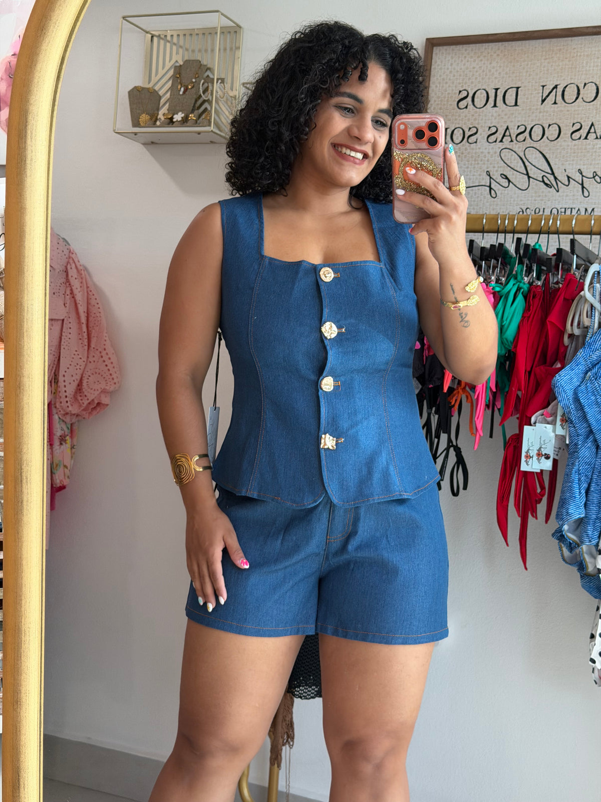 Denim Vest Set