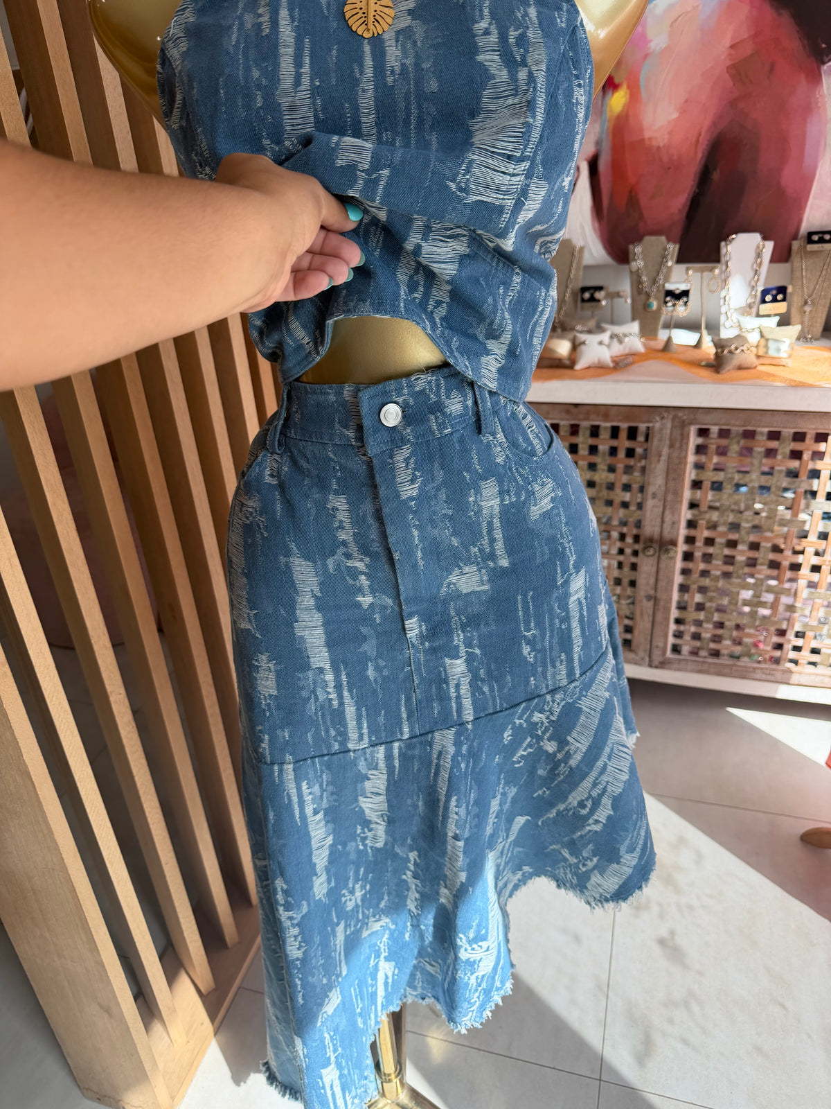 Denim Skirt Set