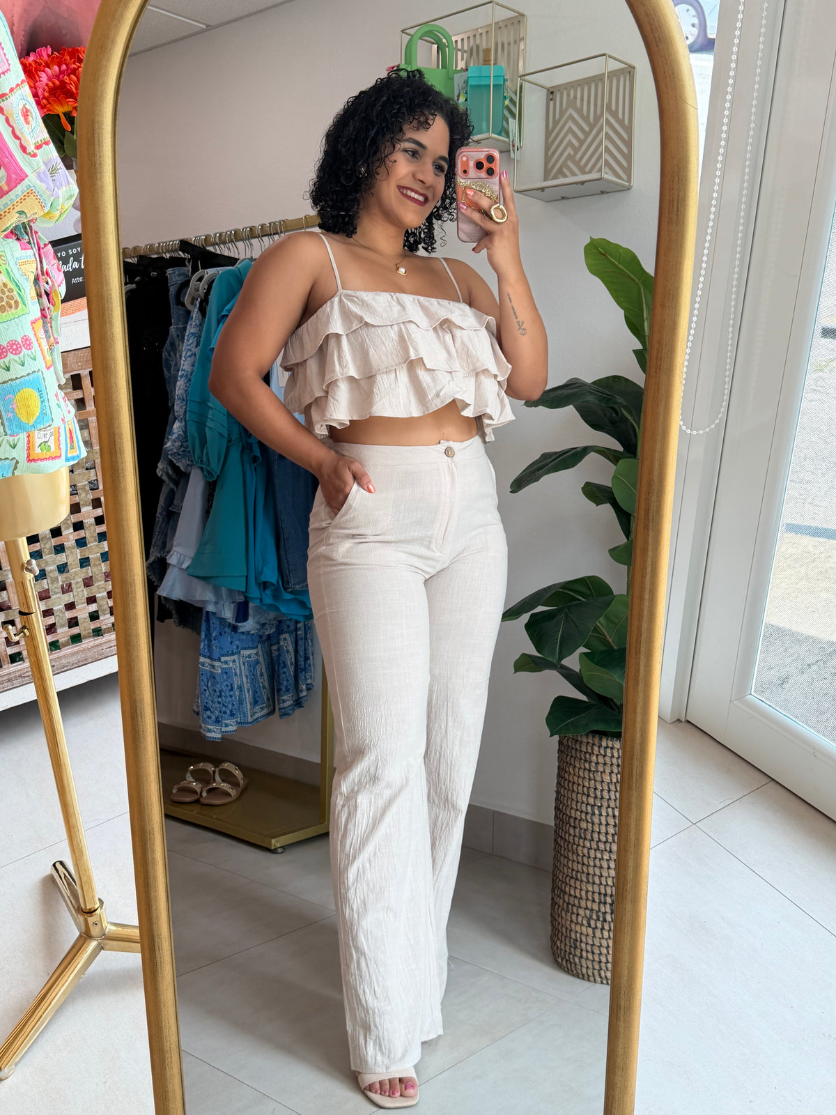 Set Crema en Hilo