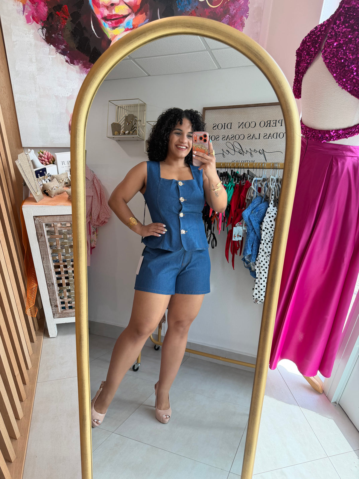 Denim Vest Set