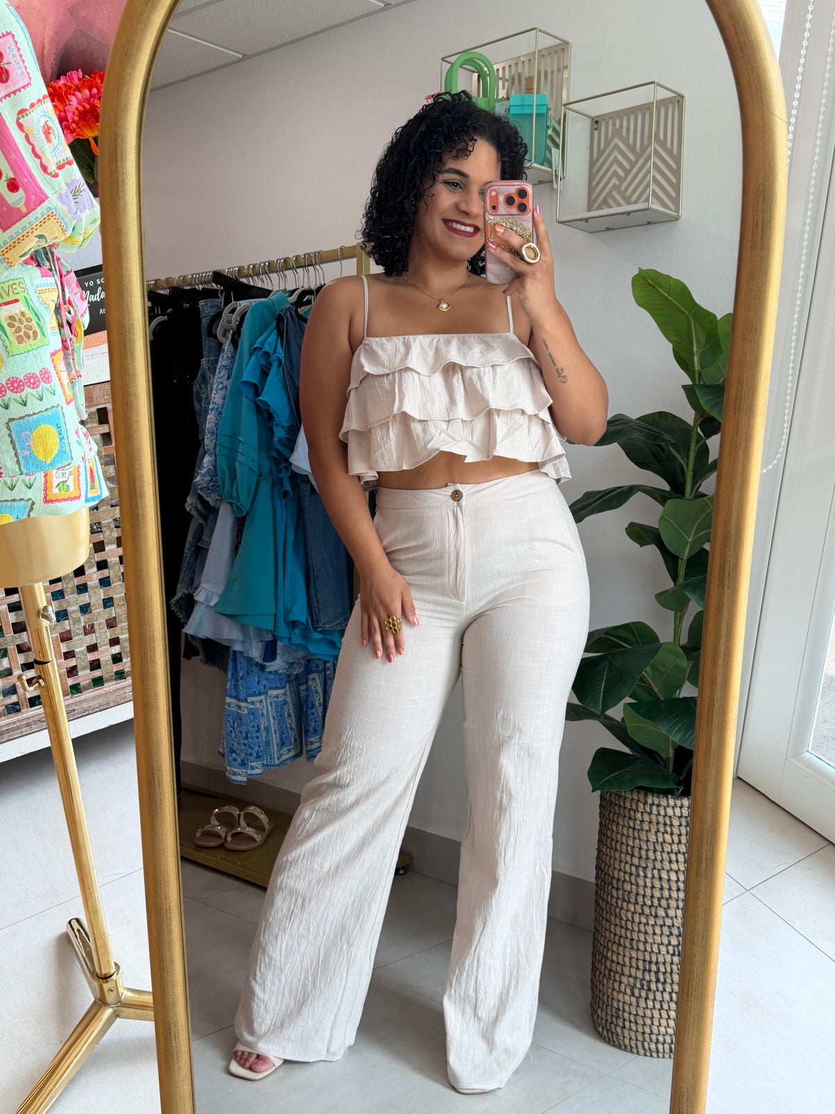 Set Crema en Hilo