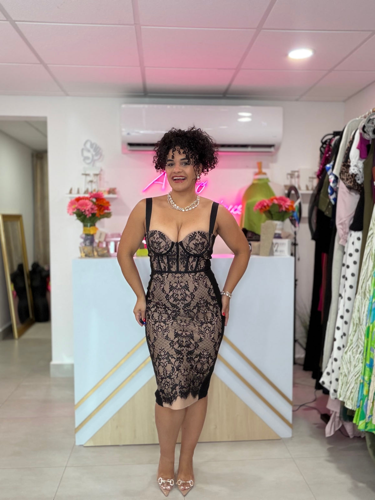 Lace Black Midi dress