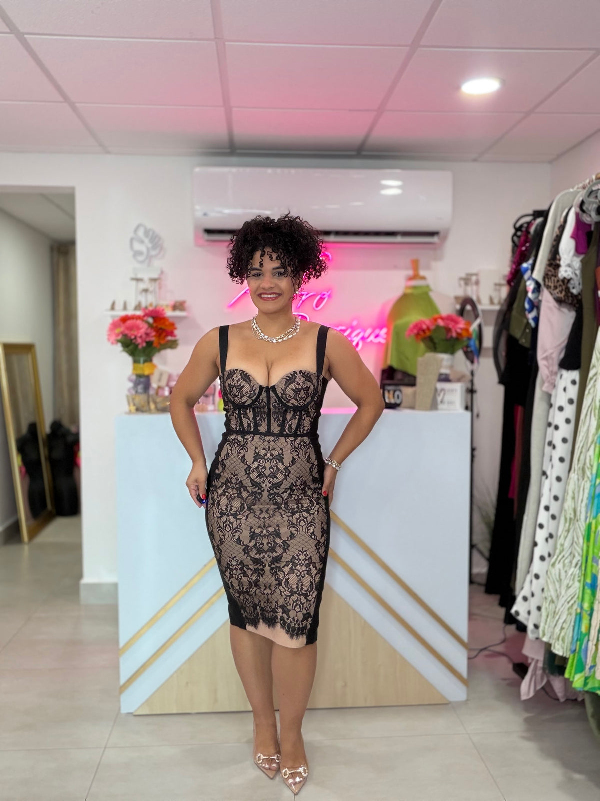Lace Black Midi dress
