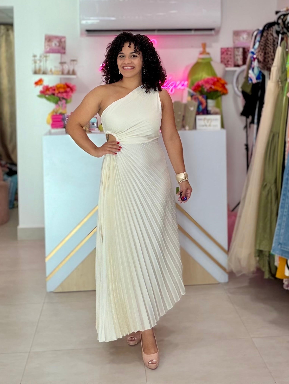 Satin Plated Dress