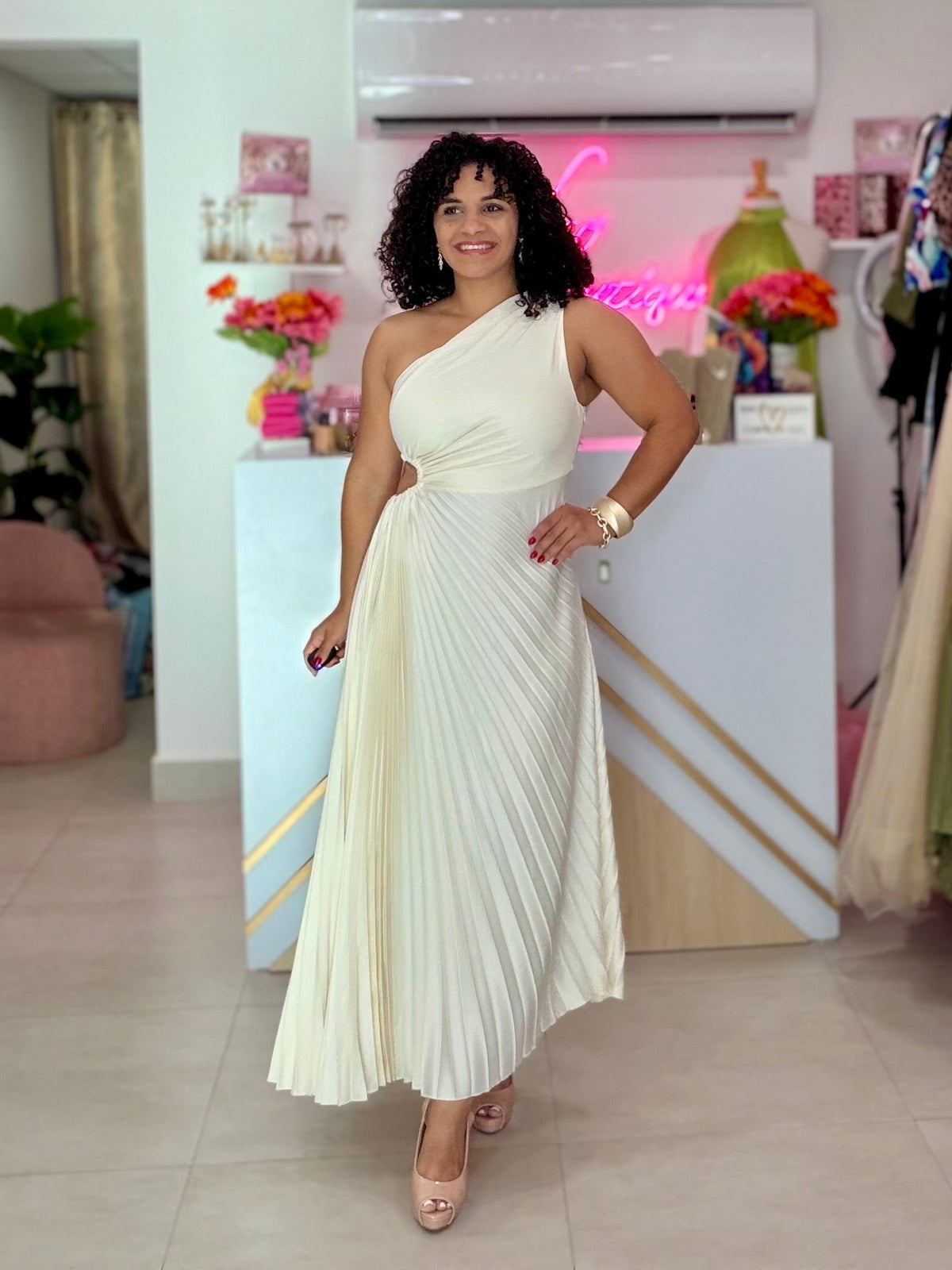 Satin Plated Dress