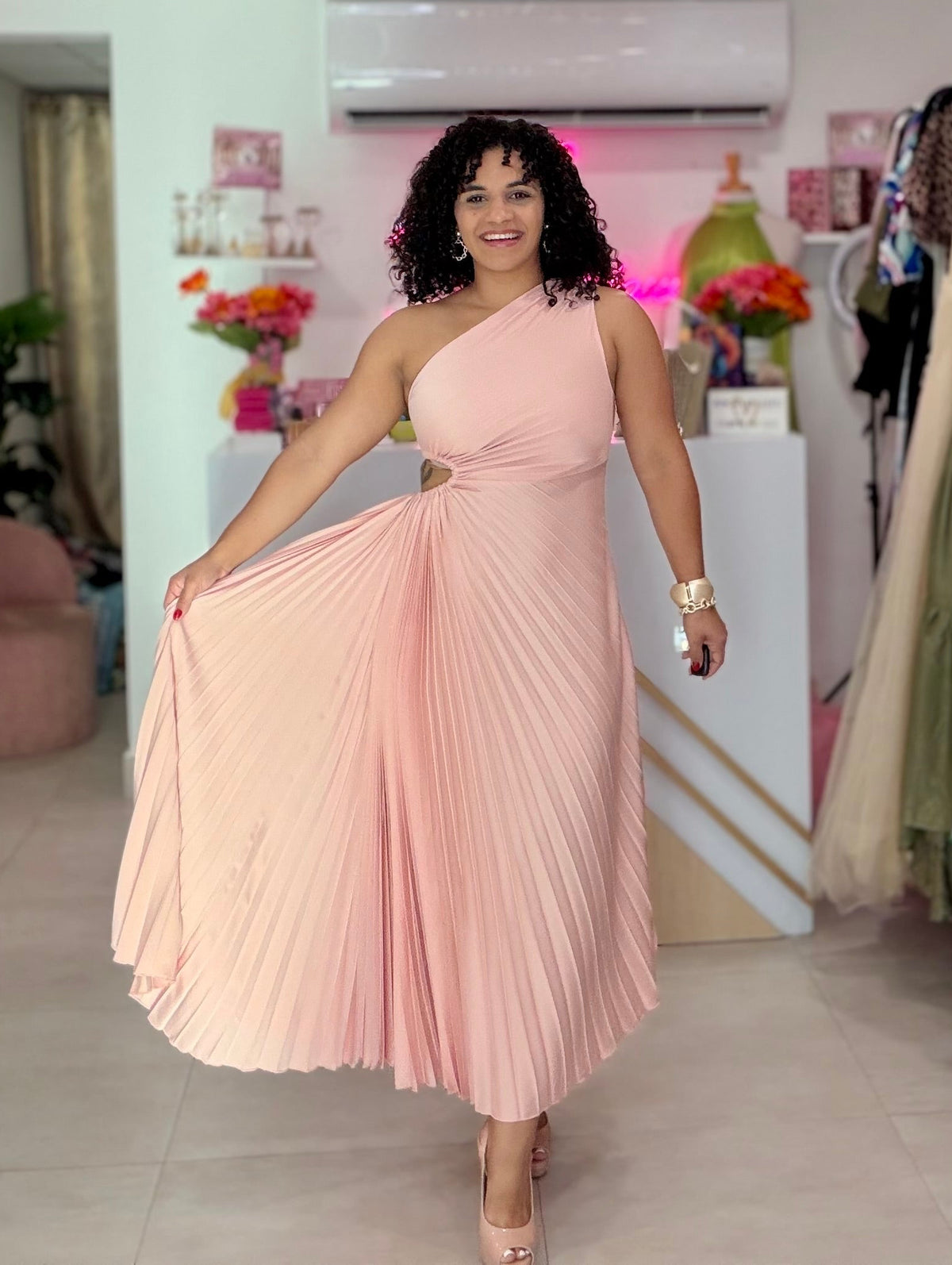 Satin Plated Dress