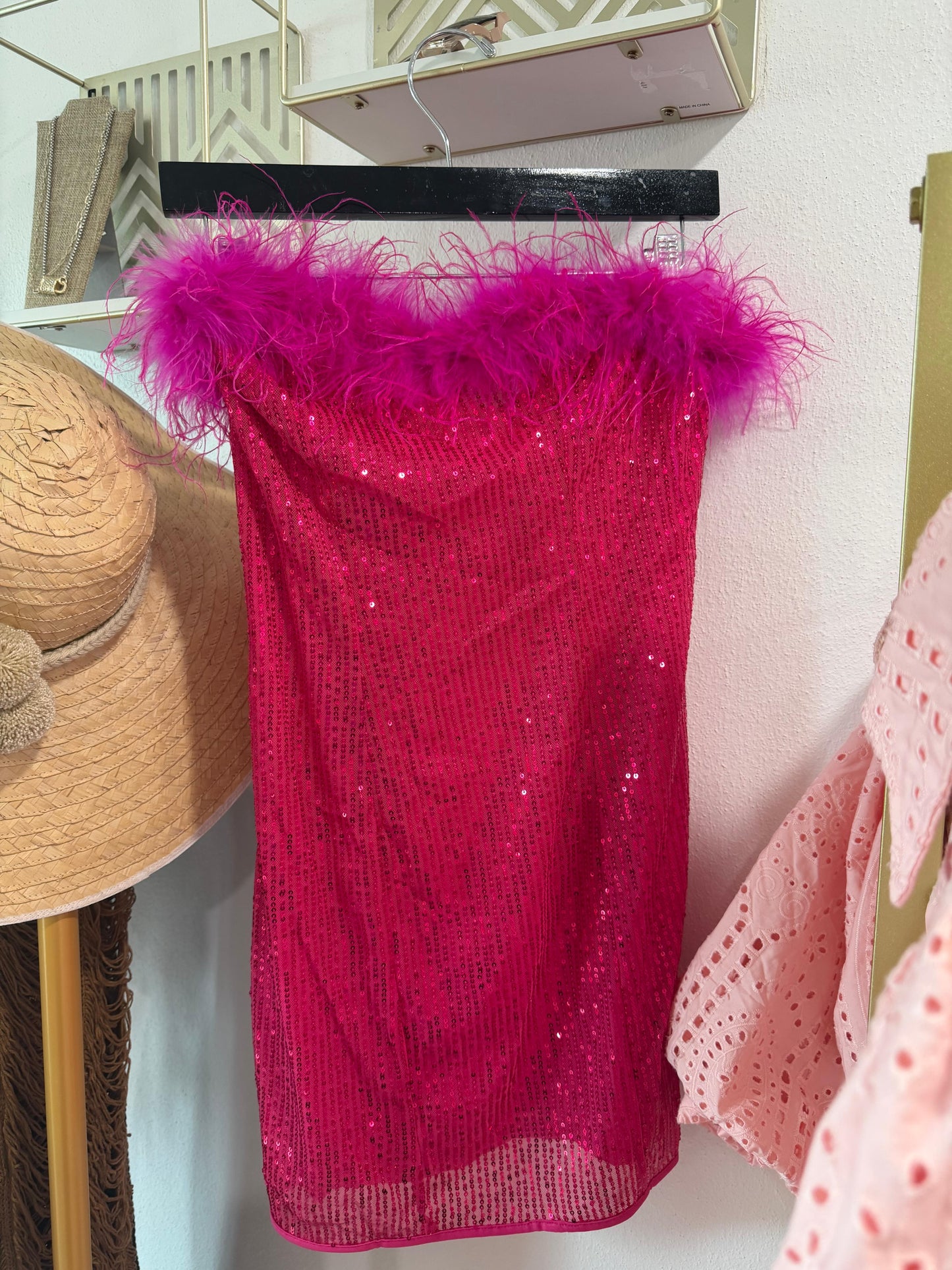 Fuschia Sequin mini dress