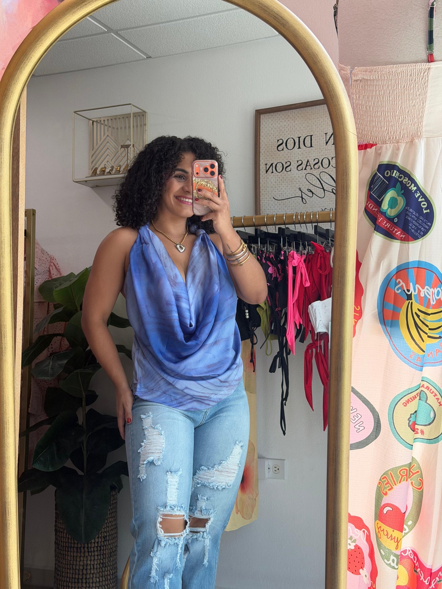 Lilac Satin Top