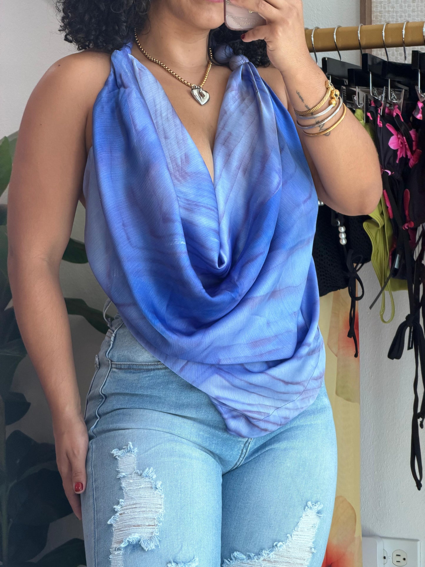 Lilac Satin Top
