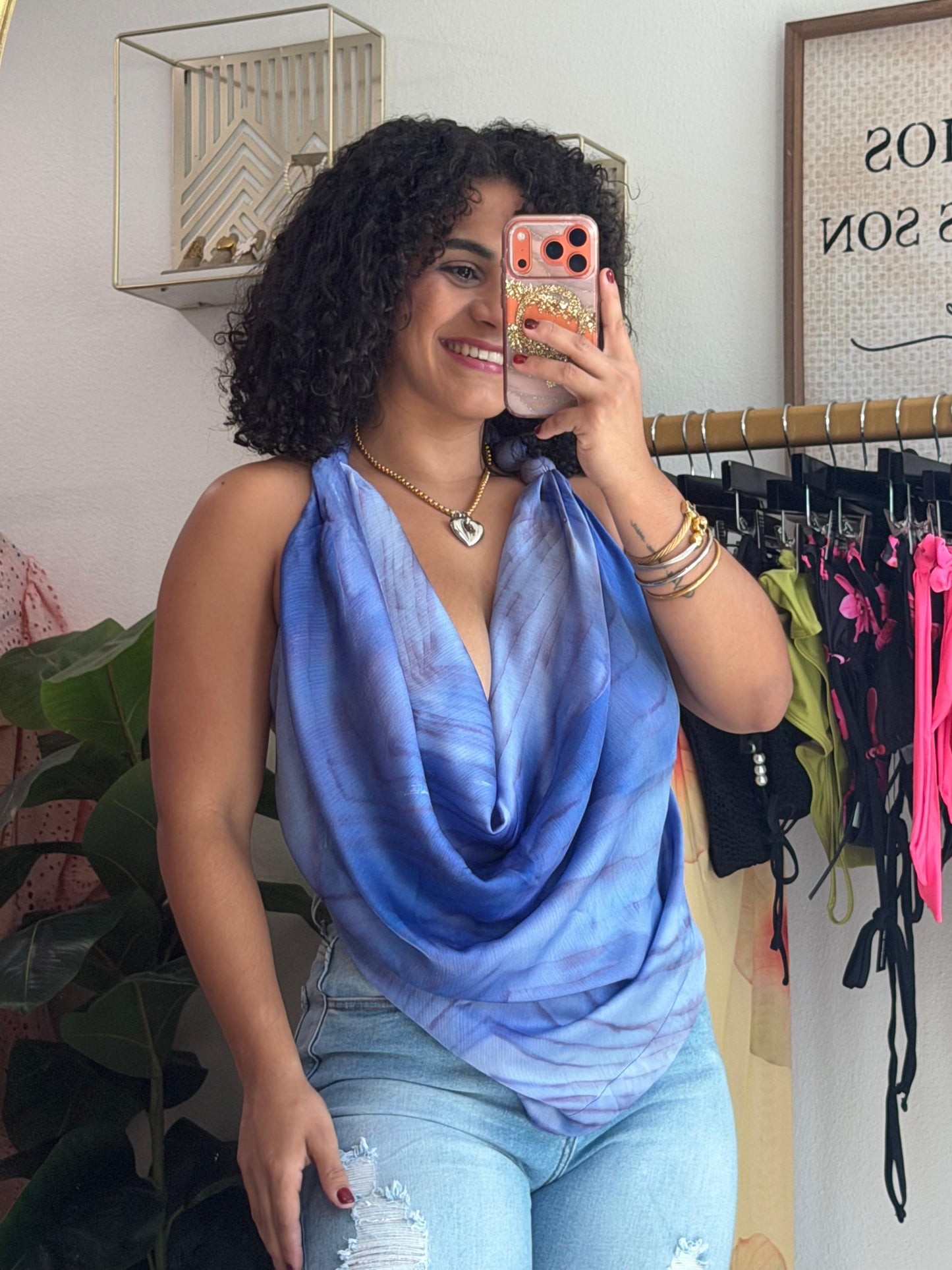 Lilac Satin Top