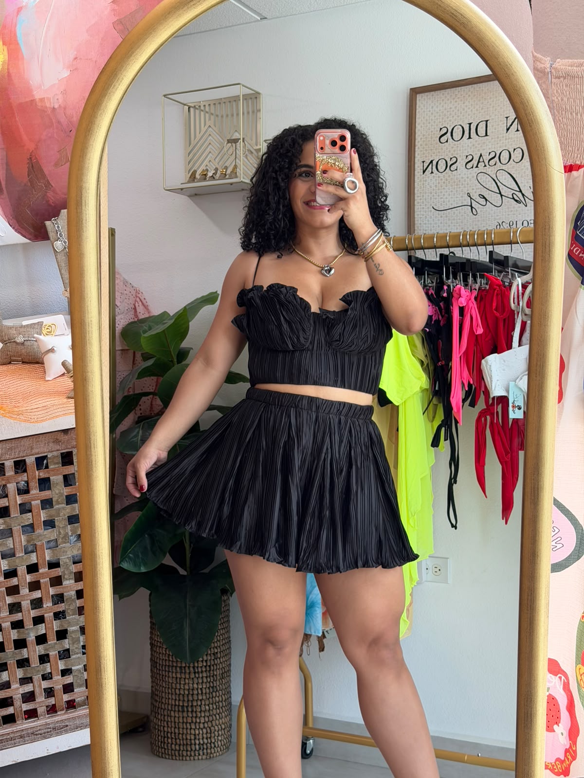 Black rose satin Set