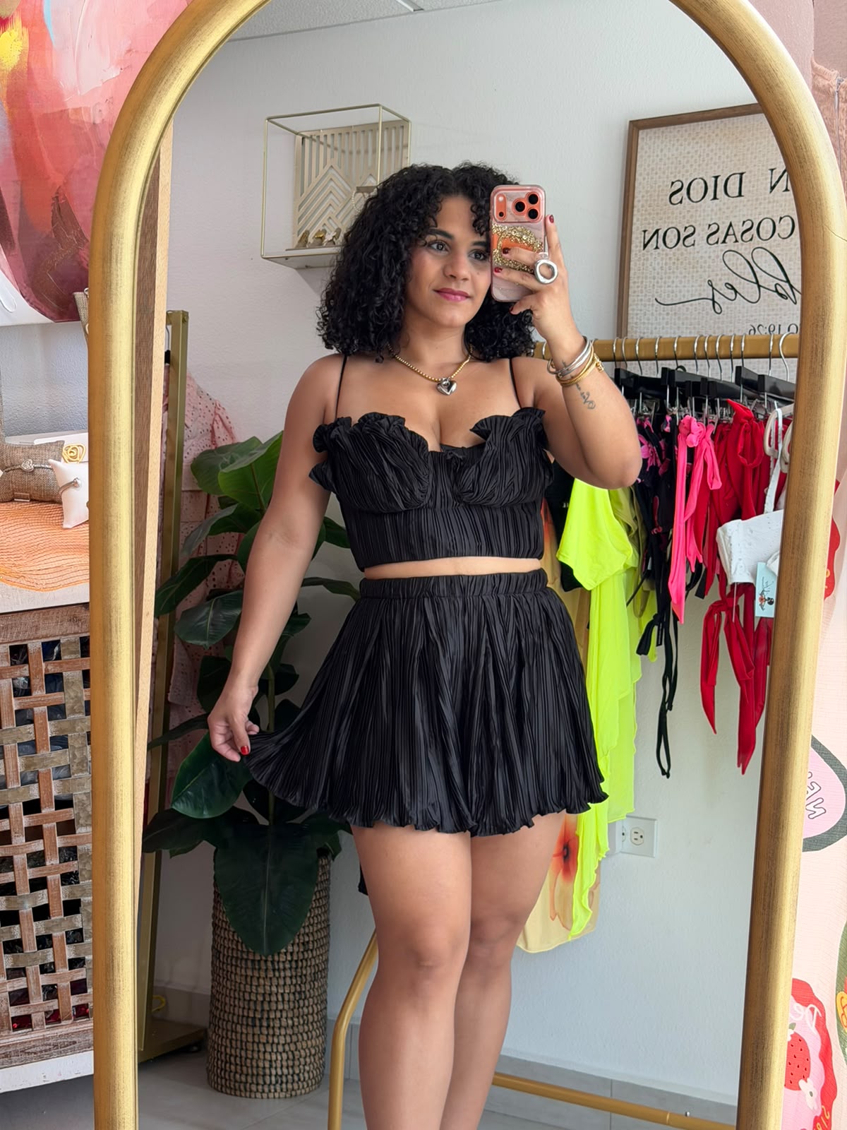 Black rose satin Set